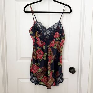 Women Victoria's Secret Gold Label Lace Babydoll Nightie Black Blue Size Small